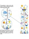 SUPERDANT 3 Sheets Set Kids Height Growth Chart Wall Sticker Undersea Fish Whale Removable Vinyl Kids Measuring Ruler Height Decals for Children Bedroom Nursery Livingroom About 35.43x11.4 inch