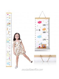 Unicherry Wall Growth Chart Canvas and Wood Growth Chart for Kids Perfect Wall Decor Piece for Kids Room Baby Room Nursery Bedroom Height Measurement Ruler for Children