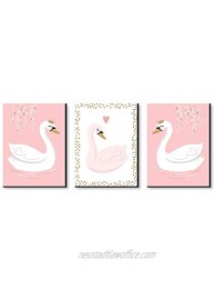 Big Dot of Happiness Swan Soiree White Swan Nursery Wall Art and Kids Room Decorations Gift Ideas 7.5 x 10 inches Set of 3 Prints