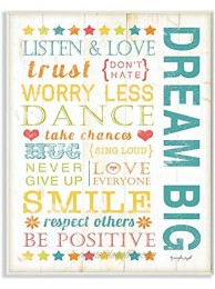 Stupell Home Décor Dream Big Typography Canvas Wall Art 16 x 20 Multi-Color