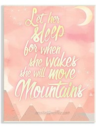 Stupell Home Décor Let Her Sleep Pink Water Color Mountains Wall Plaque Art 10 x 0.5 x 15 Proudly Made in USA