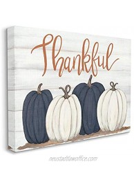 Stupell Industries Autumn Farm Pumpkin Harvest with Thankful Phrase Wall Art 16 x 20 Off- White