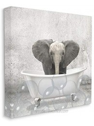 Stupell Industries Baby Elephant Bath Time Cute Animal Design Designed by Kim Allen Wall Art 17 x 1.5 x 17 Canvas