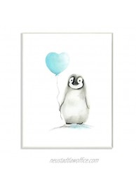 Stupell Industries Baby Penguin with Blue Balloon Wall Plaque Art 10 x 0.5 x 15 Proudly Made in USA