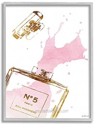 Stupell Industries Glam Perfume Bottle Splash Pink Gold Grey Framed Wall Art 11 x 14 Design by Artist Amanda Greenwood