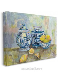 Stupell Industries Lemons and Pottery Yellow Blue Classical Painting Design by Jeanette Vertentes Wall Art 24 x 30 Canvas