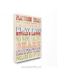 Stupell Industries Playroom Rules in Four Colors Canvas Wall Art 16 x 20 Design by Artist Stephanie Workman Marrott