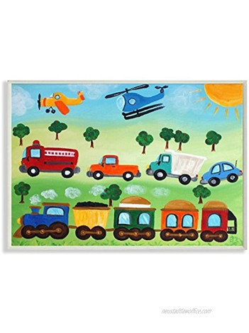 Stupell Industries The Kids Room by Stupell Planes Trains and Automobiles Wall Plaque 13 x 19 Design by Artist nJoyArt
