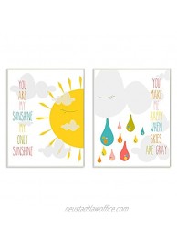 The Kids Room by Stupell 2 Piece Graphic Wall Plaque Set You are My Sunshine