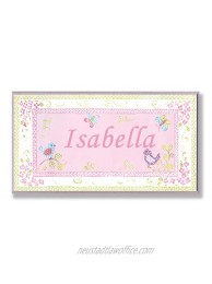 The Kids Room by Stupell Isabella Pink and Green Chickadees Personalized Rectangle Wall Plaque