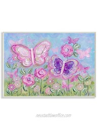 The Kids Room by Stupell Pastel Butterflies in a Garden Rectangle Wall Plaque