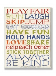 The Kids Room by Stupell Play Fair Typography Rectangle Wall Plaque
