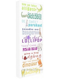 The Kids Room By Stupell See You Later Alligator Animal Goodbyes Stretched Canvas Wall Art 10 x 1.5 x 24 Proudly Made in USA
