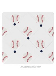 Sweet Jojo Designs Red White and Blue Fabric Memory Memo Photo Bulletin Board for Baseball Patch Sports Collection
