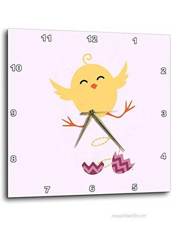 3dRose Chicken Baby Newborn Pink Kids Room Decoration-Wall Clock 10-inch DPP_212049_1