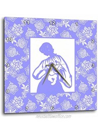 3dRose DPP_220324_3 Woman Carrying Baby in White Panel Over Flowery Background-Wall Clock 15 by 15"