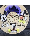 7ArtsStudio Mickey Mouse Colored Wall Clock Made of Wood Perfect and Beautifully Cut Decorate Your Home with Modern Art Unique Gift for Him and Her Size 12 Inches