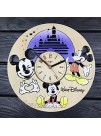 7ArtsStudio Mickey Mouse Colored Wall Clock Made of Wood Perfect and Beautifully Cut Decorate Your Home with Modern Art Unique Gift for Him and Her Size 12 Inches