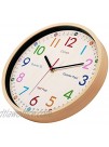 JoFomp Teaching Clock for Kids | 12 inch Educational Wall Clock for Learning Time Silent Non-Ticking Quartz Decorative Wall Clock for Teacher's Classrooms or Children's Bedrooms Yellow2