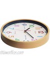 JoFomp Teaching Clock for Kids | 12 inch Educational Wall Clock for Learning Time Silent Non-Ticking Quartz Decorative Wall Clock for Teacher's Classrooms or Children's Bedrooms Yellow2