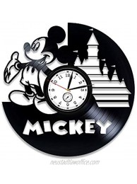 Kovides Mickey Mouse Vinyl Wall Clock Disney Vinyl Record Wall Clock Mickey Mouse Gift Mickey Mouse Vinyl Clock Disney Clock Mickey Clock Disney Gift Disney Wall Clock Large Mickey Mouse Gift for Kids