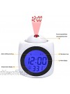 Projection Alarm Clock Wake Up Bedroom with Data and Temperature Display Talking Function LED Wall Ceiling Projection,Customize The pattern-725.Rose Red Beauty Flower Garden Glass