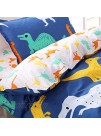 FindNew Animal Pattern Reactive Printing Bedding Duvet Cover Set 3-Piece Suit,1 Duvet Cover,1 Fitted Sheet,1 Pillowcase for Boys Girls Cool and BreathableTwin Size Dinosaurs