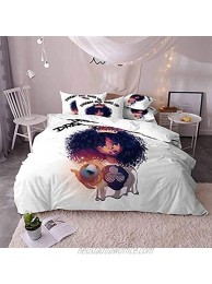 Homefit Bedding Set African Black Magical Girl Print Bedding Duvet Cover + 2 Pillowcases Duvet Cover Sets Without Any Filling 01,Full