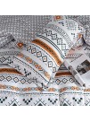 LAMEJOR Chevron Duvet Cover Set Queen Size Boho Style Geometric Design Reversible Luxury Soft Bedding Set Comforter Cover 1 Duvet Cover+2 Pillowcases Orange White