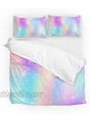 LifeCustomize Starry Galaxy Rainbow Duvet Cover Bedding 2 Piece Set Kids Quilt Comforter Cover with Pillowcase Twin Size NO Comforter Included