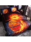 Lldaily 3D Sports Basketball Bedding Set for Teen Boys,Duvet Cover Sets with Pillowcases,Queen Size,3PCS,1 Duvet Cover+2 Pillow Shams,Comforter not Included