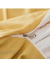 mixinni 3 Pieces Modern Style Duvet Cover King Size Solid Color Gold Microfiber Bedding Cover Set with Zipper Ties for Him and Her1 Duvet Cover + 2 Pillowcases,Easy Care,Soft,Durable Gold,King