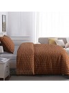 NTBAY Seersucker Twin Textured Duvet Cover Set 2 Pieces 1 Duvet Cover + 1 Pillow Case Brown Stripe Washed Microfiber Comforter Cover with Zipper Closure for Kids 68x90 Inches Brown