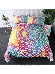 Sleepwish Colorful Mandala Bed Set Kids Girls Bohemian Floral Bedding Multicolor Geometric Comforter Cover 3 Pieces Teens Decorative Duvet Cover Twin