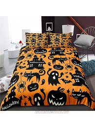 Tveinard 3D Bedding Set Halloween Pumpkin  Comforter  Cover Girls Duvet Cover Sets Kids Bedroom Decor 1Duvet Cover +2Pillowcases No Comforter