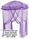 HearthSong Sparkling Lights Light-Up Bed Canopy for Twin Full or Queen Beds 58" L x 50" W. Purple