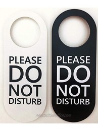 Do Not Disturb Door Hanger Sign 2 Pack Black and White Double Sided Please Do Not Disturb on Front and Back Side Ideal for Office Home Clinic Dorm Online Class and Meeting Session