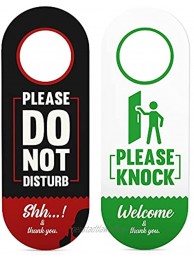 Do Not Disturb Door Hanger Sign Funny | Double Sided | 2-Pack | Sleeping Do Not Disturb Sign Occupied Bedroom Bathroom Baby Room Working Meeting in Session