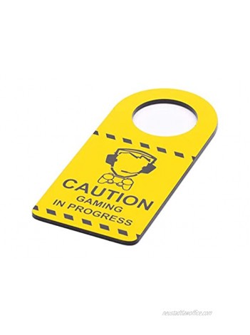High Visibility Yellow and Black Do Not Disturb Gaming Door Hanger Sign