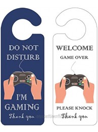 JJDOU Do Not Disturb Sign，Do Not Disturb Door Hanger Sign2pack Double-Sided Printed do not Disturb IM Gaming Sign for Gamer Room Decor