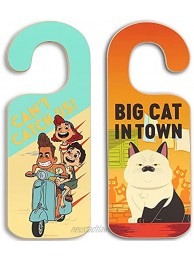 Open Road Brands Disney Pixar Luca Double Sided Reversible Wood Door Hanger Big Cat in Town and Can't Catch Us for Kids' Bedroom or Play Room