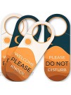 Please Do Not Disturb Door Hanger Sign Welcome Please Knock 2 Pack Universal Fit 9 x 3.5" Perfect hanging signs for Bedroom Hotel or Home Office to Ensure Privacy and People Do Not Enter
