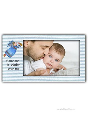 Cathedral Art Blue Abbey & CA Gift Someone to Watch Over Me Baby Striped Art Metal Frame