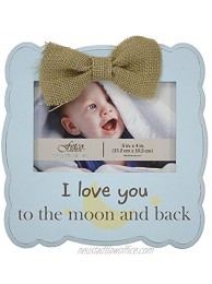 Fetco Home Décor Frame Gaia Love You to The Moon and Back Wall Art 6" x 4" Baby Blue
