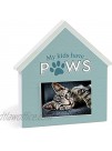 P. Graham Dunn Kids Have Paws Blue Pawprint 6 x 5.75 MDF Wood House Shape Photo Frame