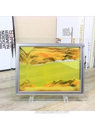 Queenie 3D Dynamic Vision Flowing Sand Painting Glass Sand Frame Moving Orange Sand Picture with Abstractive Landscape Sand Art Hourglass for Home Office Décor 10 inch