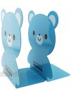 Winterworm Cartoon Cute Lovely Bear Pattern Nonskid Heavy Metal Office Desk Bookends for Kids Children Blue