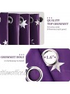 Anjee Blackout Purple Curtians for Bedroom 84 Inches Length Stars Silver Foil Print Blackout Curtain Kids Room Darkening Window Drapes Thermal Insulation Drapery 2 Panels,Purple W52xL84