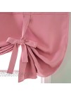 Aspthoyu Decorative Window Curtains Thermal Kitchen Blackout Shades for Home Decor Tie Up Valance Balloon Shade Rod Pocket 46x63 inches Pink