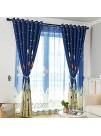 Autumn Dream Navy Blue Kids Blackout Curtains Mediterranean Star Balloon Castle Pattern Grommet Top Bedroom Curtains for Kids 52by84,1Panel